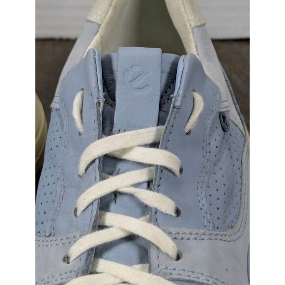 ECCO Casual Soft Leather Sneakers Womens 10 Dusty Blue Walking Athleisure - Picture 7 of 16